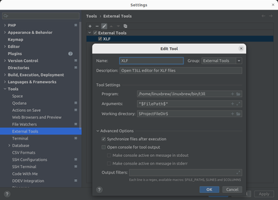 Screenshot of opened PhpStorm settings