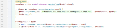 Screenshot from PhpStorm with xdebug_break() call above a PHP code line